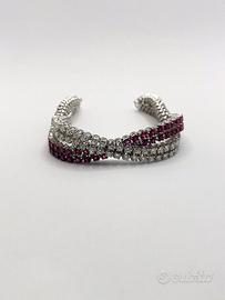 Bracciale oro18kt diamanti rubini (C)