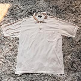 Polo bianca vintage Heatwave in cotone piqué