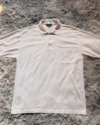 Polo bianca vintage Heatwave in cotone piqué