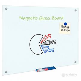 Lavagna Magnetica in Vetro Bianco 60x90 cm