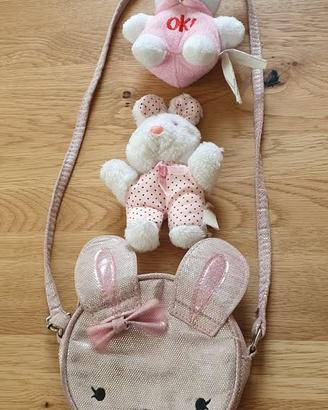 Borsetta a tracolla per bambini a forma di conigli