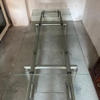 Tavolo in vetro e acciaio design