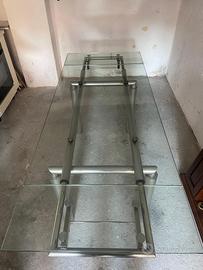 Tavolo in vetro e acciaio design