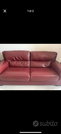 Divano Vera pelle Bordeaux