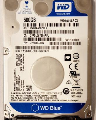 HARD DISK WESTERN DIGITAL 500GB SATA 6Gb/s 2.5"