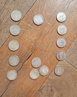 Lotto 14 monete 500 Lire in argento 835