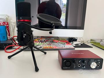 Scheda audio + microfono a condensatore