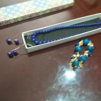 Collana lapislazzuli +orecchini +bracciale 