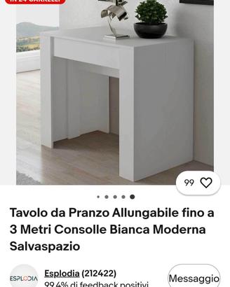 tavolo consolle bianco
