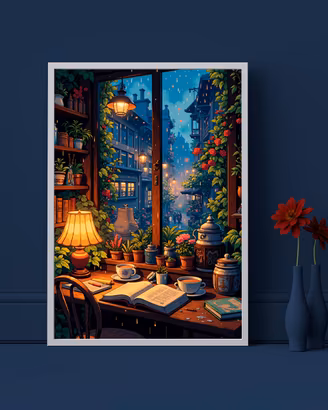 Rainy Window Relax Cozy Home Decor Poster Print A4