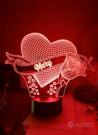 Lampada led personalizzabile con nome 