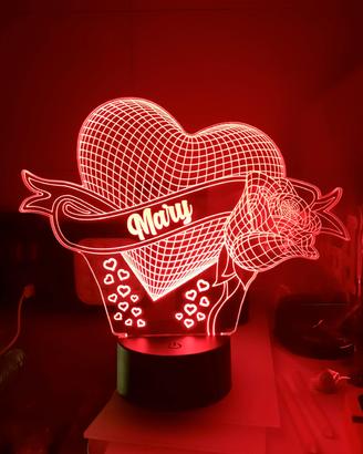 Lampada led personalizzabile con nome 