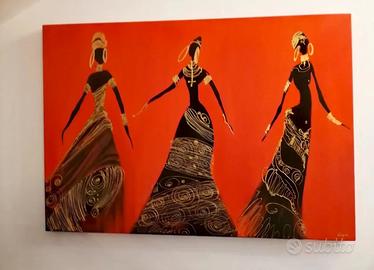 Quadro Etnico Dipinto a Mano 100x70 