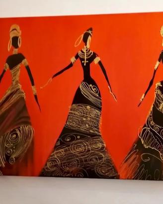 Quadro Etnico Dipinto a Mano 100x70 