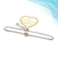 Bracciale Tennis con cuoricino rosso cuore Zirconi