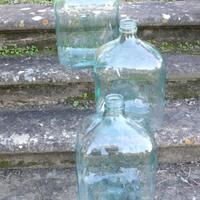 Damigiana vetro bianco boccione vino olio vintage