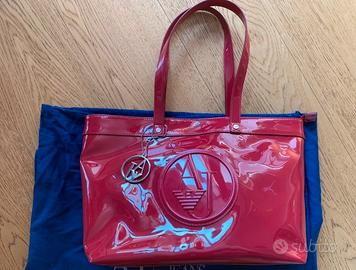 Borsa vernice rosso Armani Jeans
