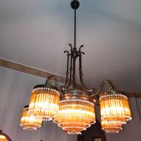 LAMPADARIO A CRISTALLI AMBRATI