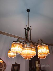 LAMPADARIO A CRISTALLI AMBRATI