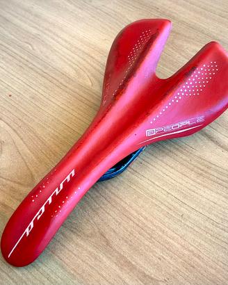 Sella bici corsa B People Unica carbonio rossa