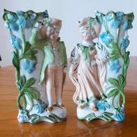 Coppia vasi porcellana tedesca antichi