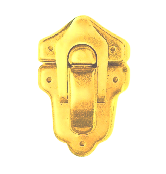 Chiusura per bauletti in ferro ottonato 25x41 mm