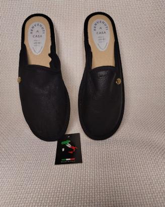 Pantofole donna in pelle italiane ART.054