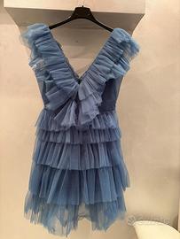 Abito  blu con ruches