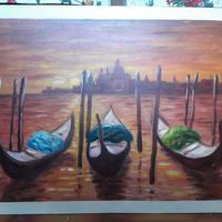 Venezia, olio su faesite 50x70 