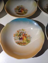 Ciotoline Bavaria Schumann vintage con dama e cava