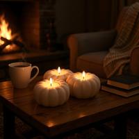 Portacandele a forma di zucca autunnale per 3 lumi