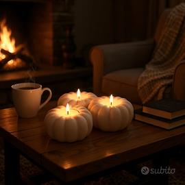 Portacandele a forma di zucca autunnale per 3 lumi