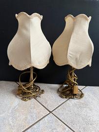 Coppia lampadine da tavola in ottone vintage