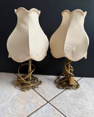 Coppia lampadine da tavola in ottone vintage