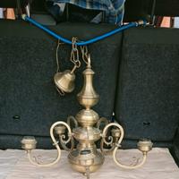 Lampadario in Alluminio Ottonato.