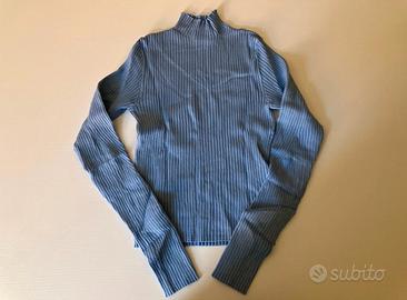 Lupetto Bershka a costine-Maglia celeste
