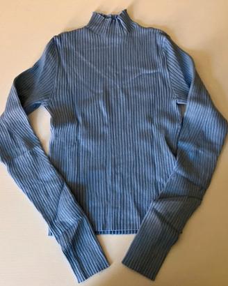 Lupetto Bershka a costine-Maglia celeste