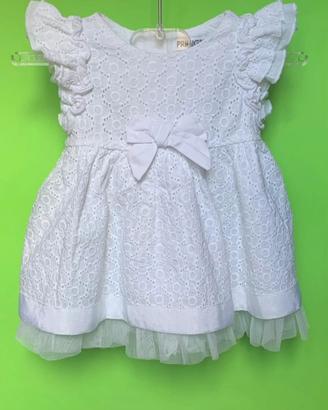 Abito cerimonia bianco bimba 3 mesi 56 cm Primigi