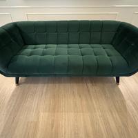 Divano in velluto verde (2x disponibili)