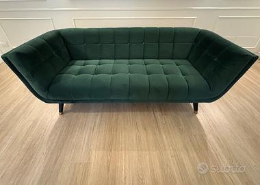 Divano in velluto verde (2x disponibili)