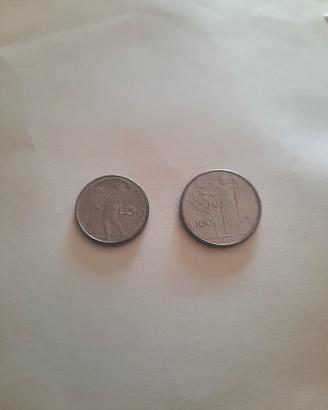 50 lire e 100 lire piccole 1990