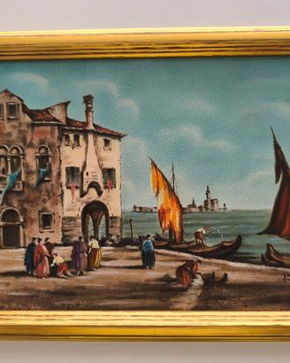 Luigi Zago- Venezia- Olio su Cartoncino