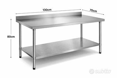 Tavolo Banco Acciaio Inox 130x70