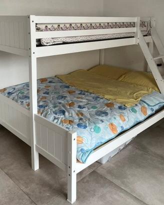 Letto  castello in pino massello + piazza e mezza