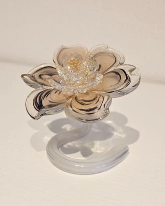 Fiore in vetro e cristallo vintage