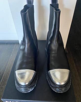 Stivaletti in pelle N°21 neri e argento