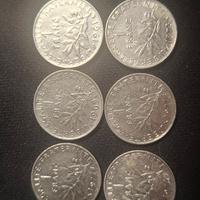 7 pezzi di 1 franc  francia 
