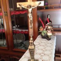 Crocefisso in ottone dorato bagno argento