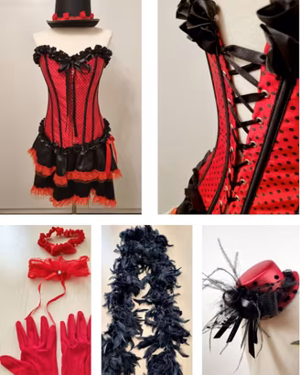 Set Costume Burlesque / Halloween con Accessori