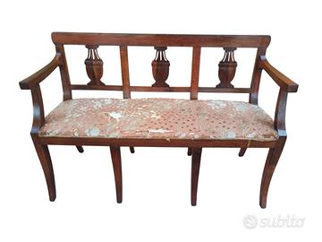 Canapè Impero/Carlo X Emiliano antico in noce